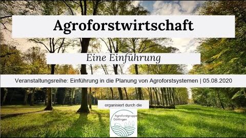 Agroforst Online Workshop Teil 1 mit Janos Wack von Triebwerk
